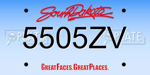 5505ZV South Dakota License Plate