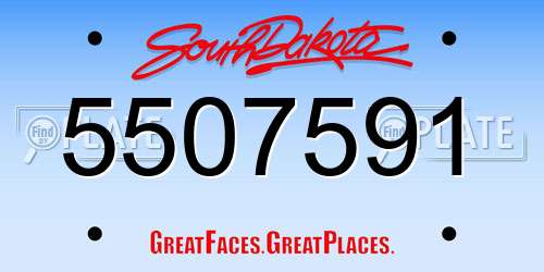 5507591 South Dakota License Plate