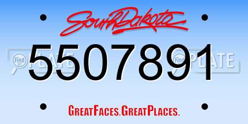 5507891 South Dakota License Plate