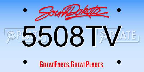 5508TV South Dakota License Plate