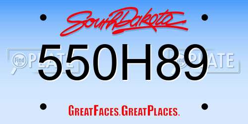 550H89 South Dakota License Plate