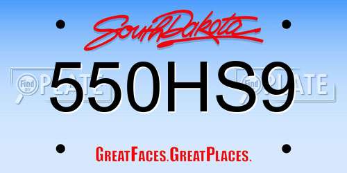 550HS9 South Dakota License Plate