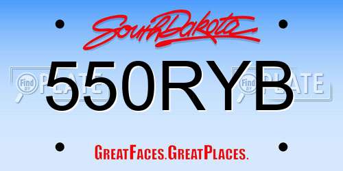 550RYB South Dakota License Plate