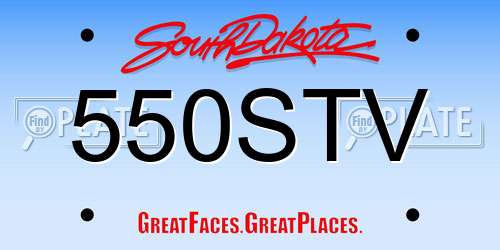 550STV South Dakota License Plate