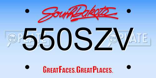 550SZV South Dakota License Plate