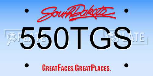 550TGS South Dakota License Plate
