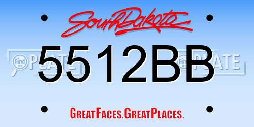 5512BB South Dakota License Plate