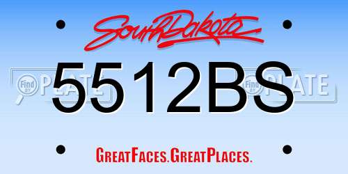 5512BS South Dakota License Plate
