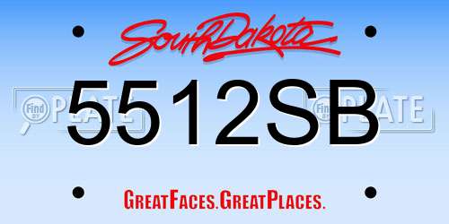 5512SB South Dakota License Plate