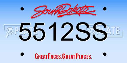 5512SS South Dakota License Plate