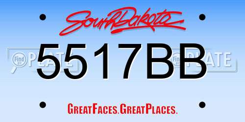 5517BB South Dakota License Plate