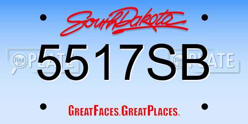 5517SB South Dakota License Plate
