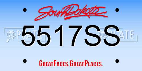 5517SS South Dakota License Plate