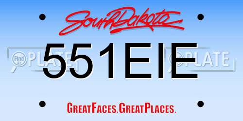 551EIE South Dakota License Plate