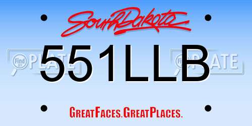 551LLB South Dakota License Plate