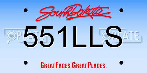 551LLS South Dakota License Plate