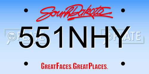 551NHY South Dakota License Plate