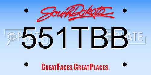 551TBB South Dakota License Plate