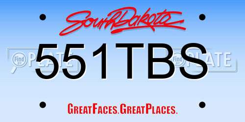 551TBS South Dakota License Plate