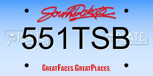 551TSB South Dakota License Plate