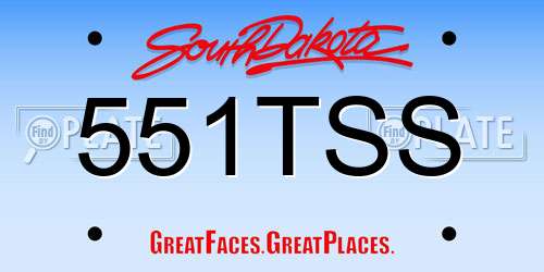 551TSS South Dakota License Plate