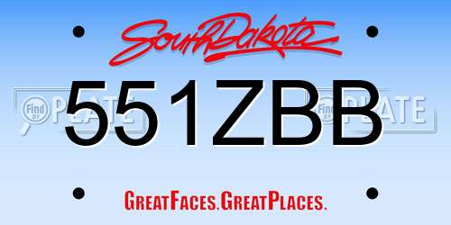551ZBB South Dakota License Plate