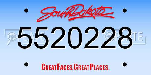 5520228 South Dakota License Plate