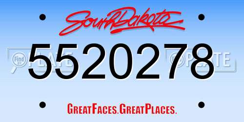 5520278 South Dakota License Plate