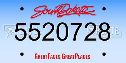 5520728 South Dakota License Plate