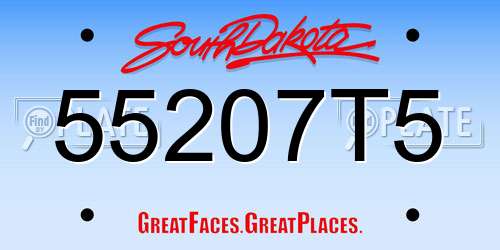 55207T5 South Dakota License Plate