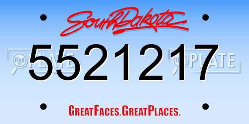 5521217 South Dakota License Plate