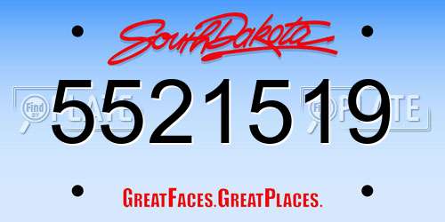 5521519 South Dakota License Plate