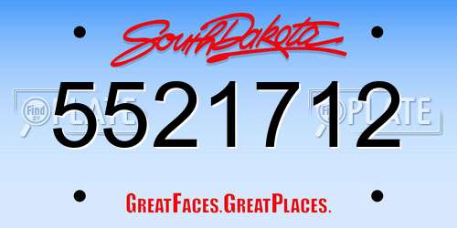 5521712 South Dakota License Plate
