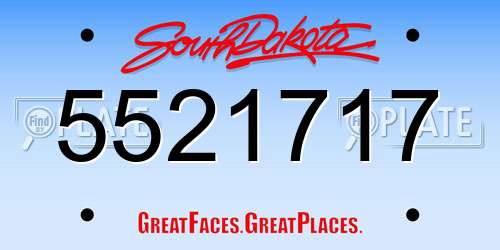 5521717 South Dakota License Plate