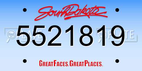 5521819 South Dakota License Plate