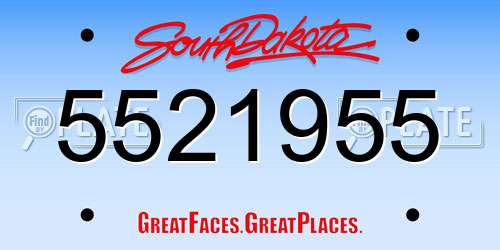5521955 South Dakota License Plate