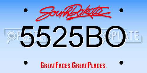5525BO South Dakota License Plate