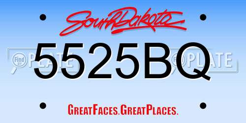 5525BQ South Dakota License Plate
