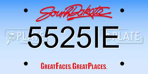 5525IE South Dakota License Plate