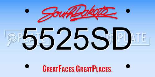 5525SD South Dakota License Plate
