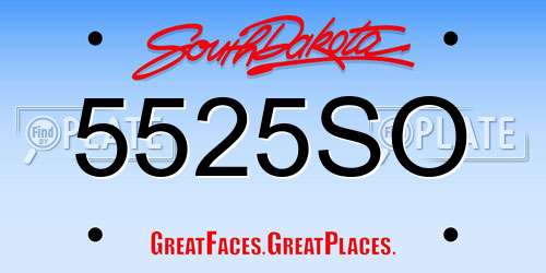 5525SO South Dakota License Plate