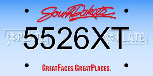 5526XT South Dakota License Plate