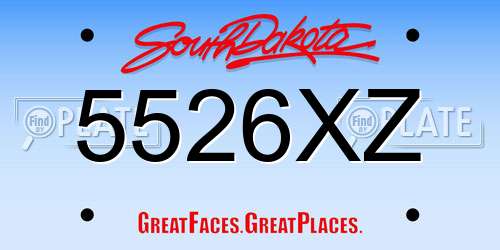 5526XZ South Dakota License Plate