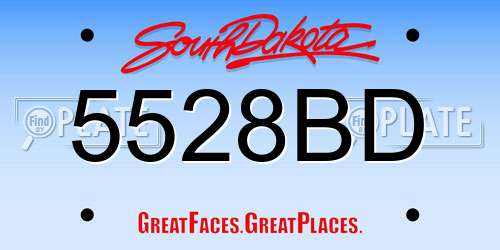 5528BD South Dakota License Plate