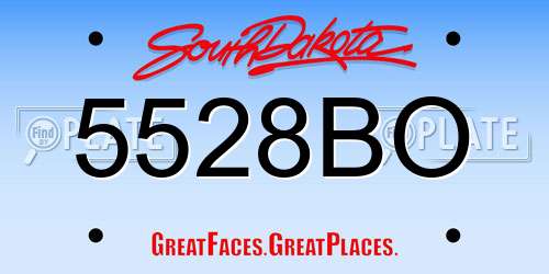 5528BO South Dakota License Plate