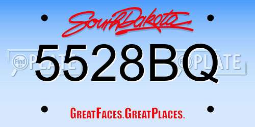 5528BQ South Dakota License Plate