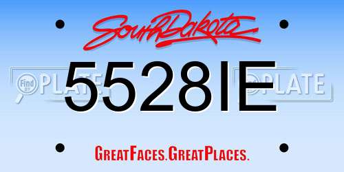 5528IE South Dakota License Plate