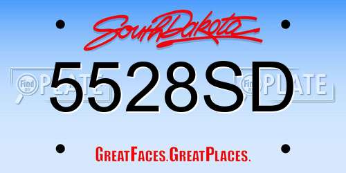 5528SD South Dakota License Plate