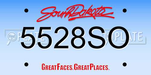 5528SO South Dakota License Plate