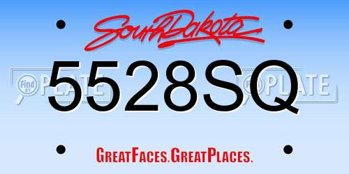 5528SQ South Dakota License Plate